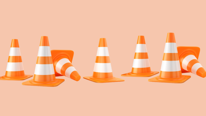 Row of traffic cones