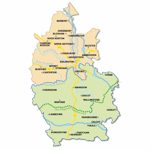 Map of the proposed two new unitary councils