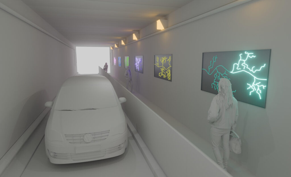 Artist impression of how the refurbished underpass will look with the new art installation