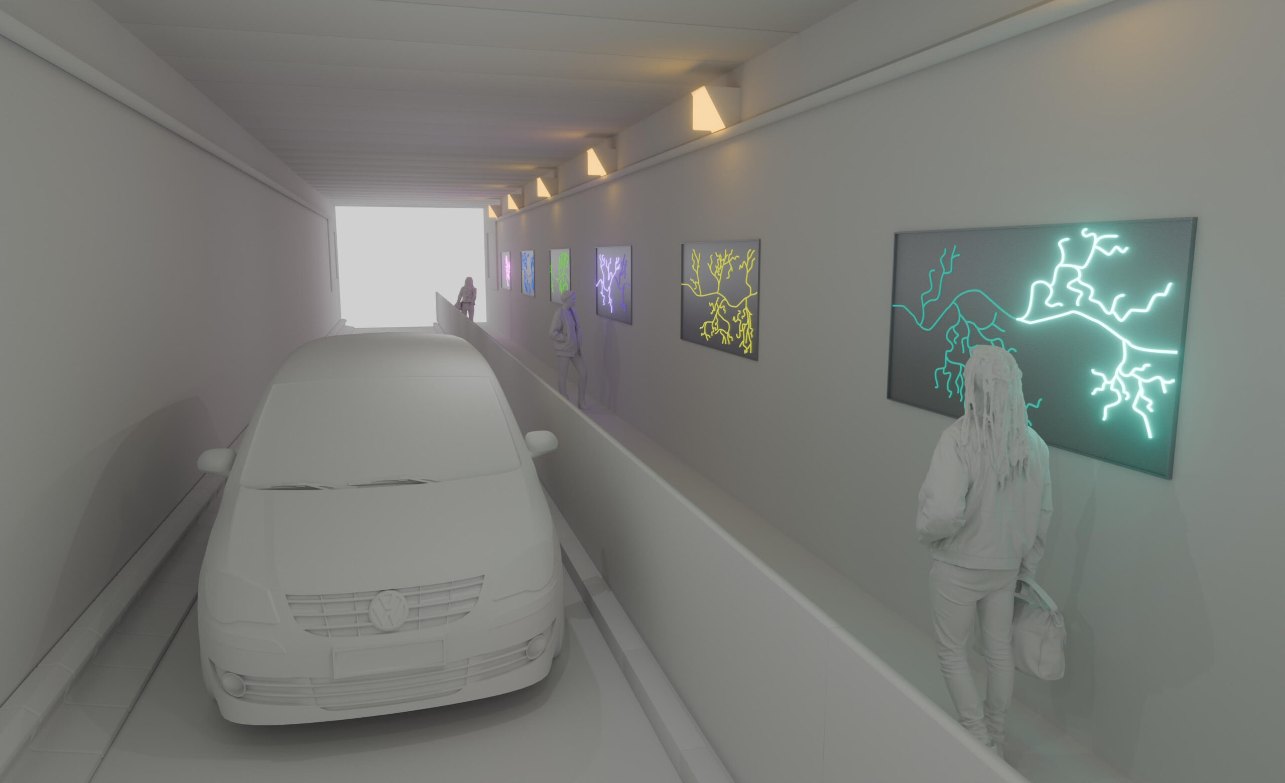 Artist impression of how the refurbished underpass will look with the new art installation