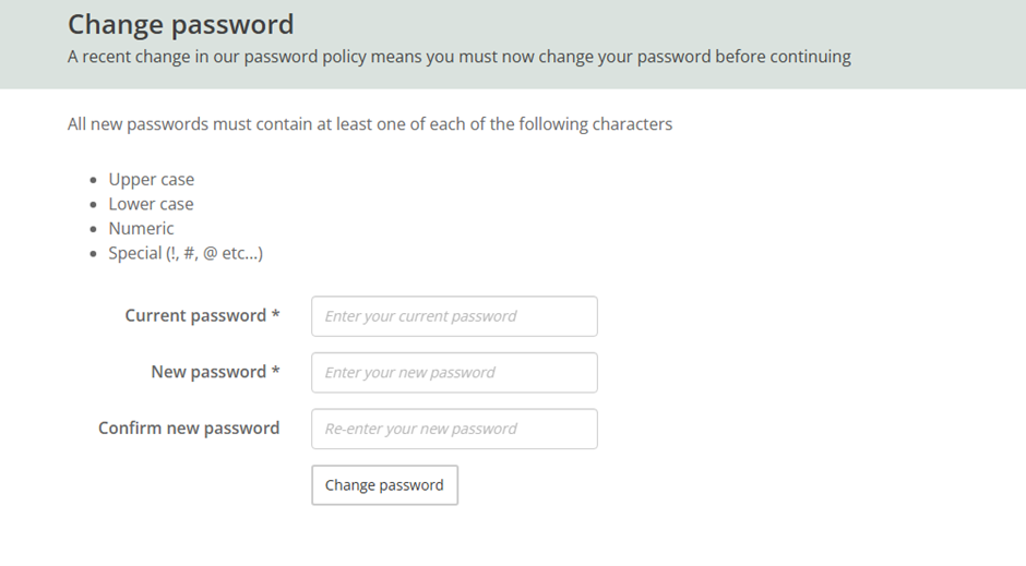 Change password