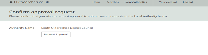 Local Authority confirmation screen South Oxfordshire District Council