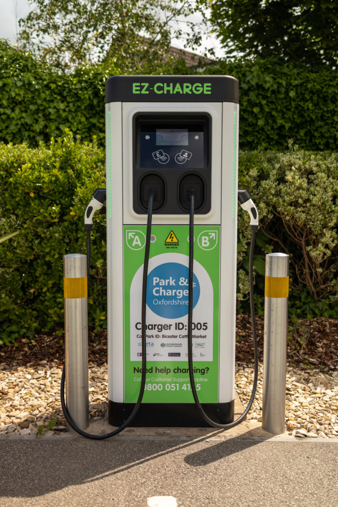 EV charger with two charging points