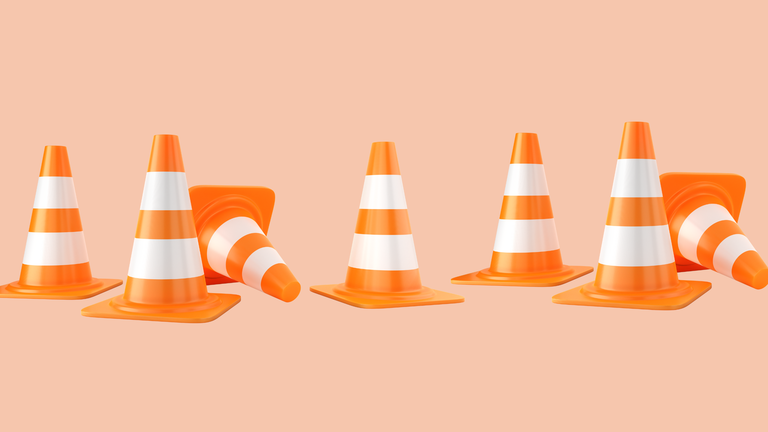 Row of traffic cones