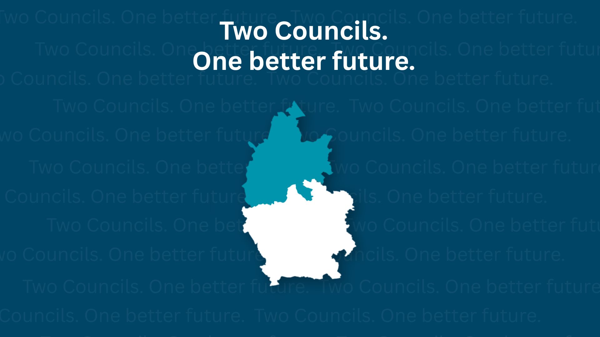 Image of the proposed council map against a blue background, with the words 