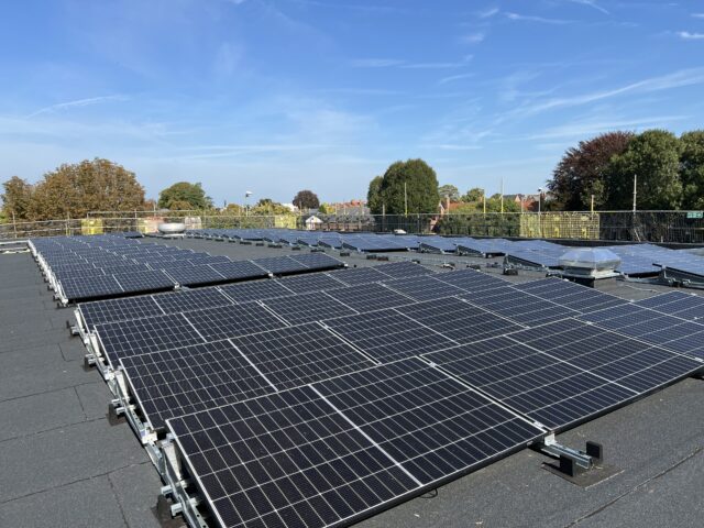 solar panels on roof