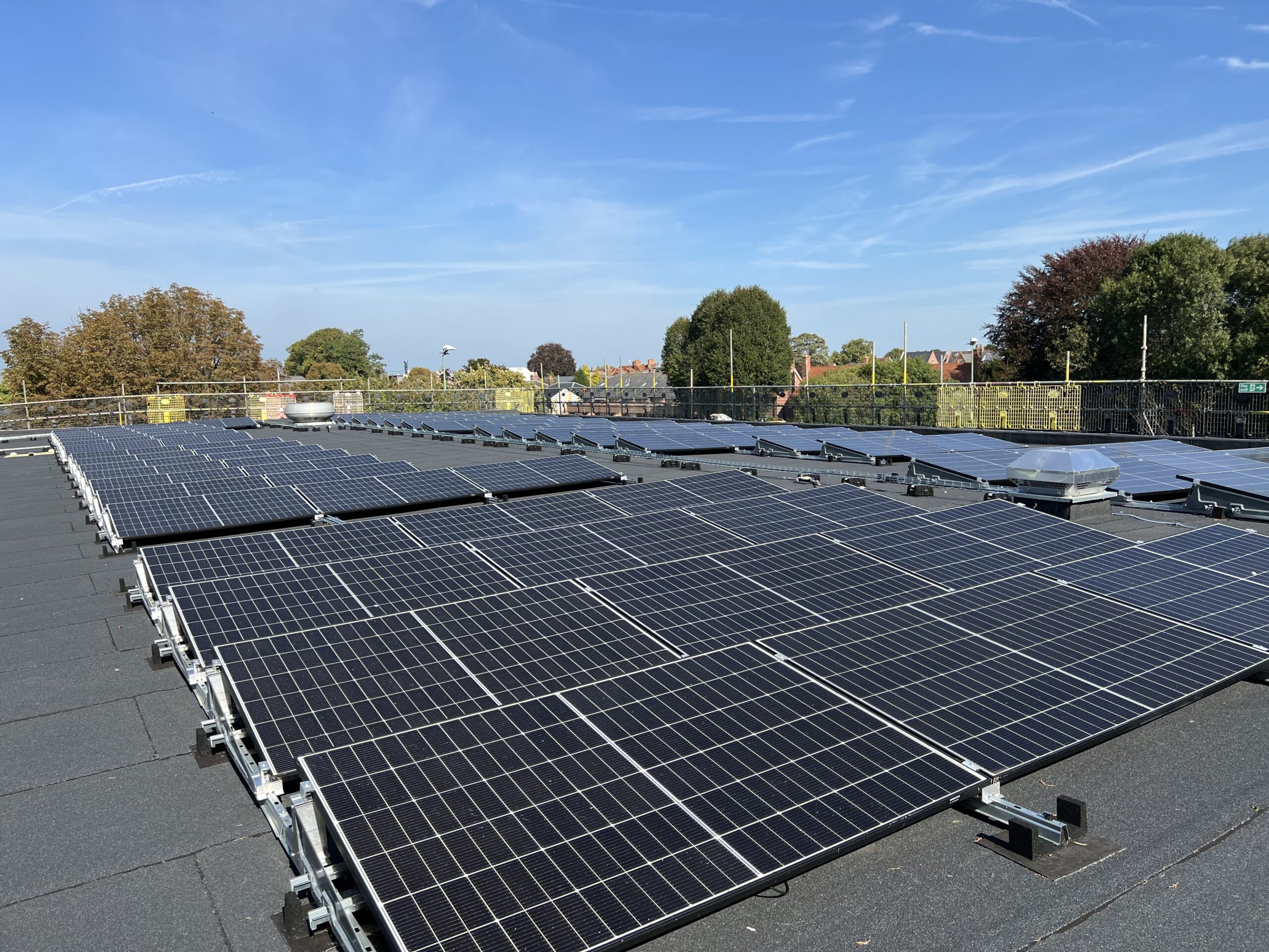 solar panels on roof