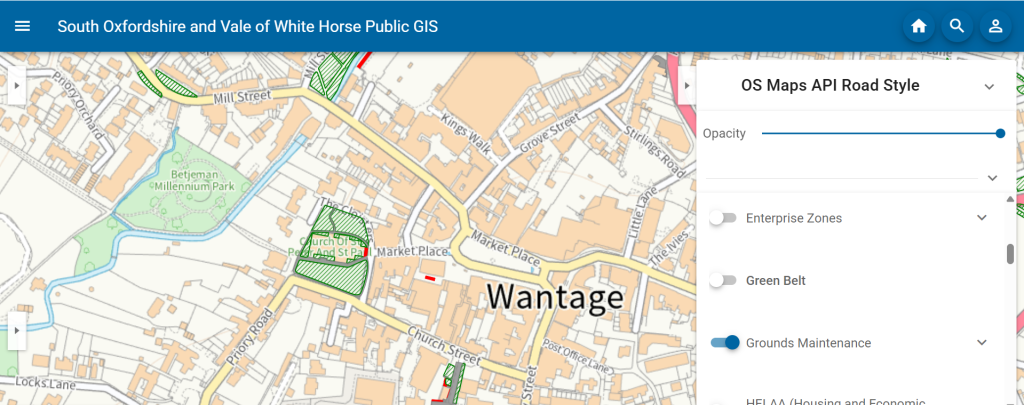 A screenshot of the interactive map